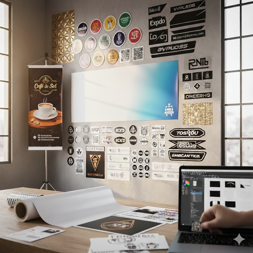 Exemplo Banners e Adesivos